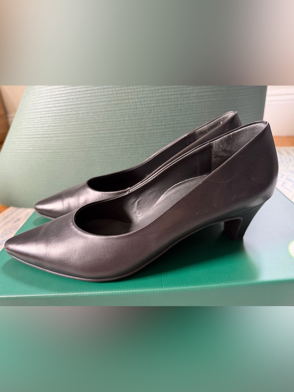 Paul Green ‘Camilla’ Black Pointed-Toe Leather Pumps NWT - Picture 2 of 7